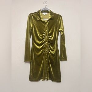 Elegant Olive Green Midi Dress